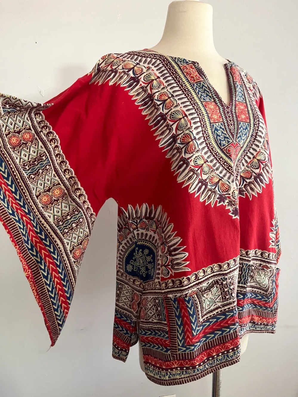 1970s Perfect vintage cotton Hippie Tunic! Pakistan Cotton Boho